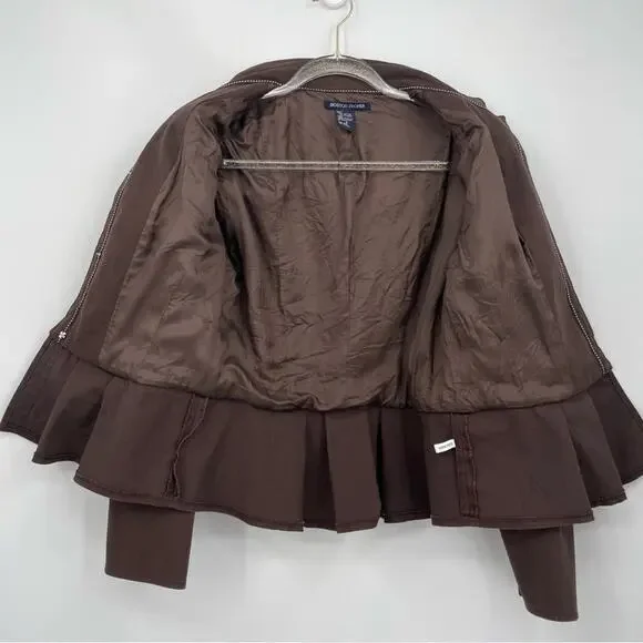 Boston Proper‎ Brown Blazer Peplum Pleated Size 8 - Picture 13 of 13